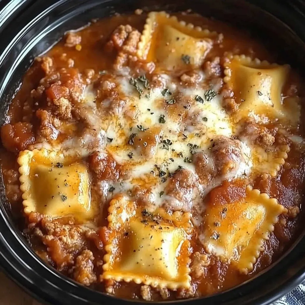 Crockpot Ravioli Lasagna