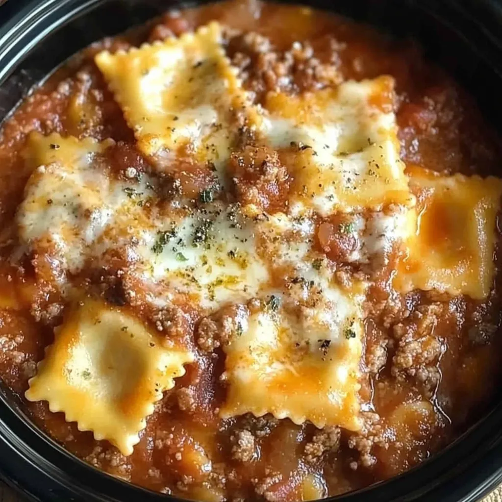 Crockpot Ravioli Lasagna