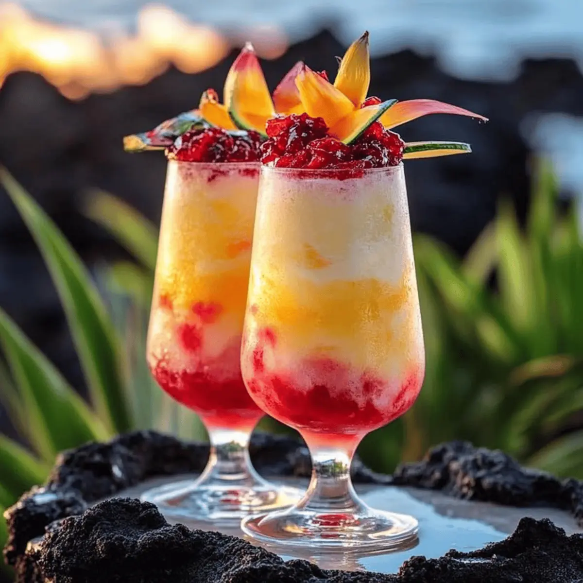 Hawaiian Lava Flow Mocktail