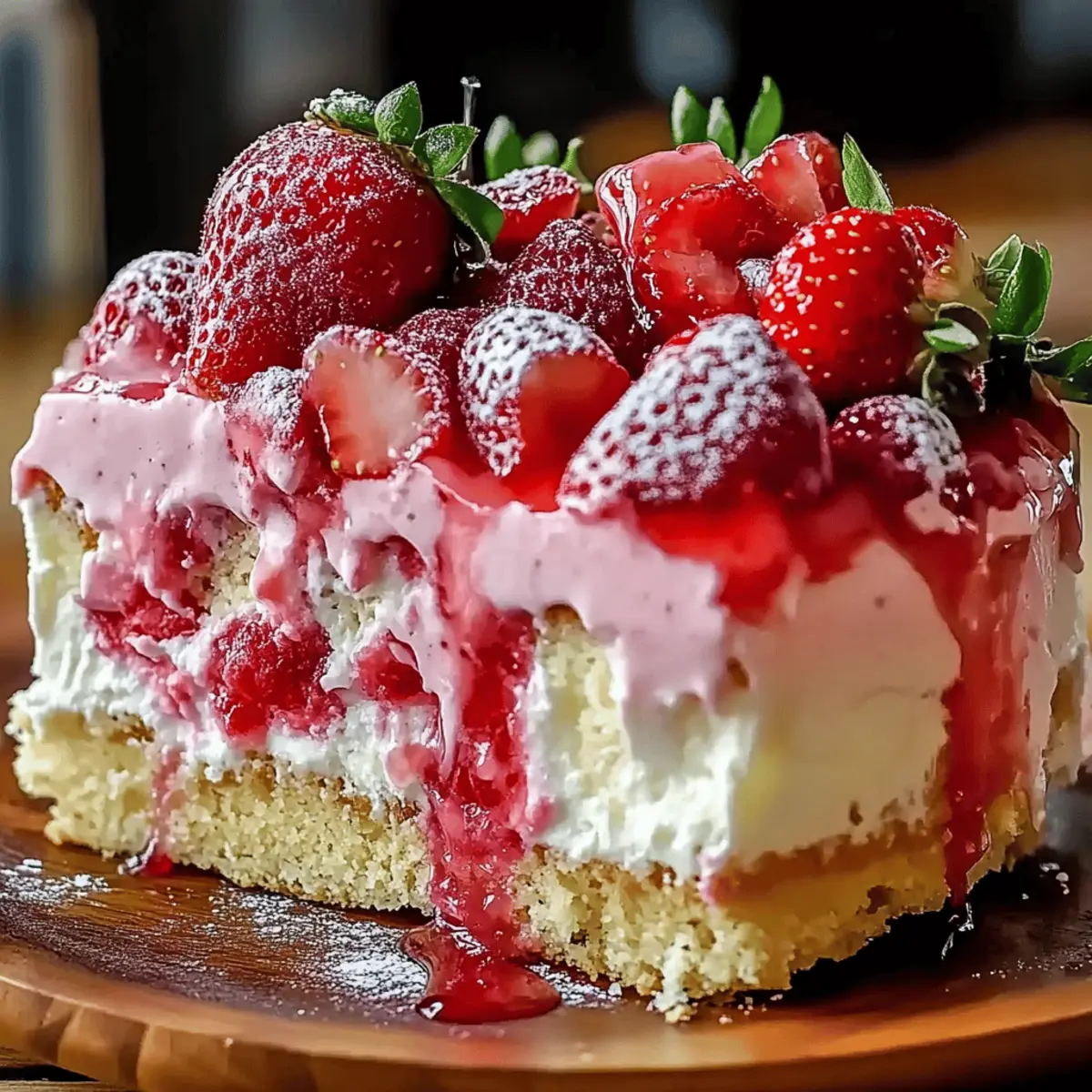 Strawberry Earthquake Cake