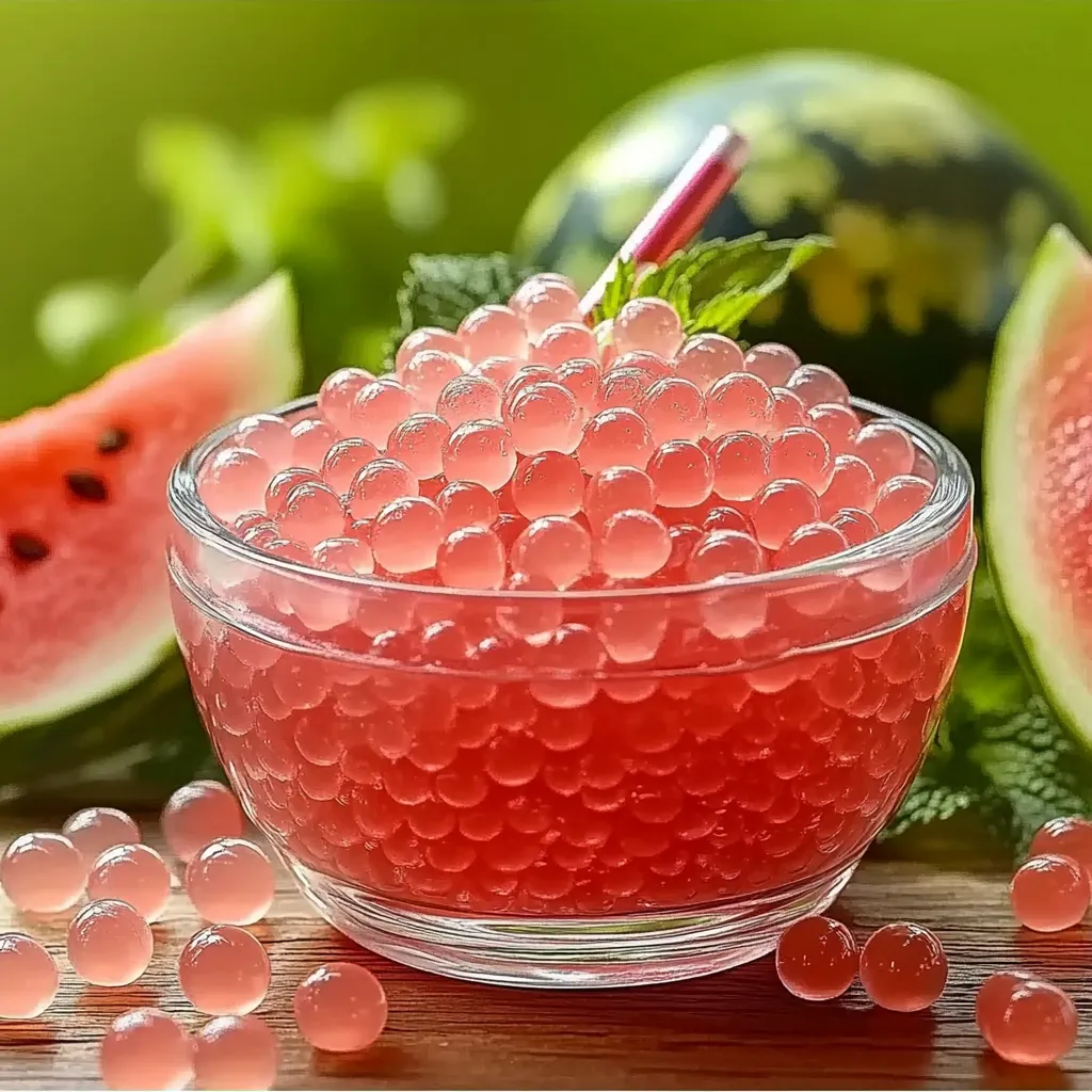 DIY watermelon boba