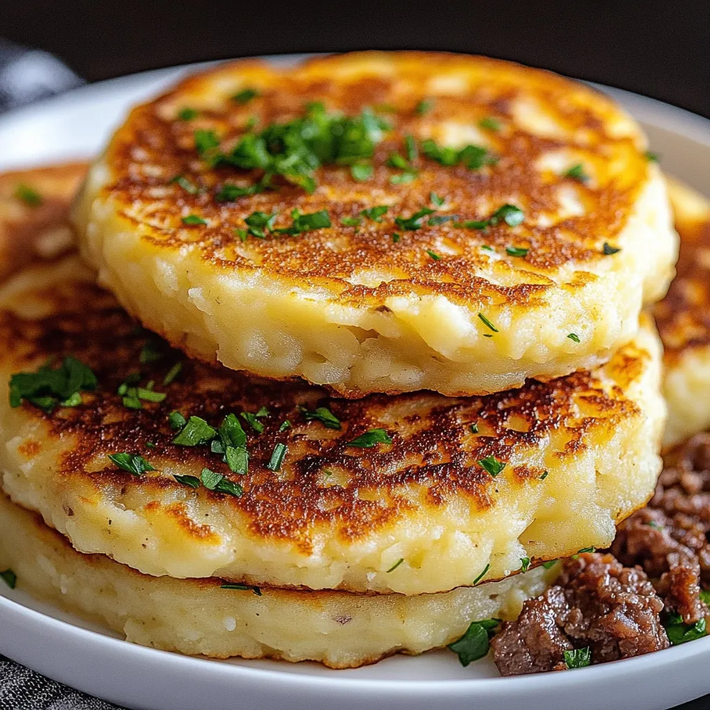 Mashed Potato Pancakes with Meat Filling