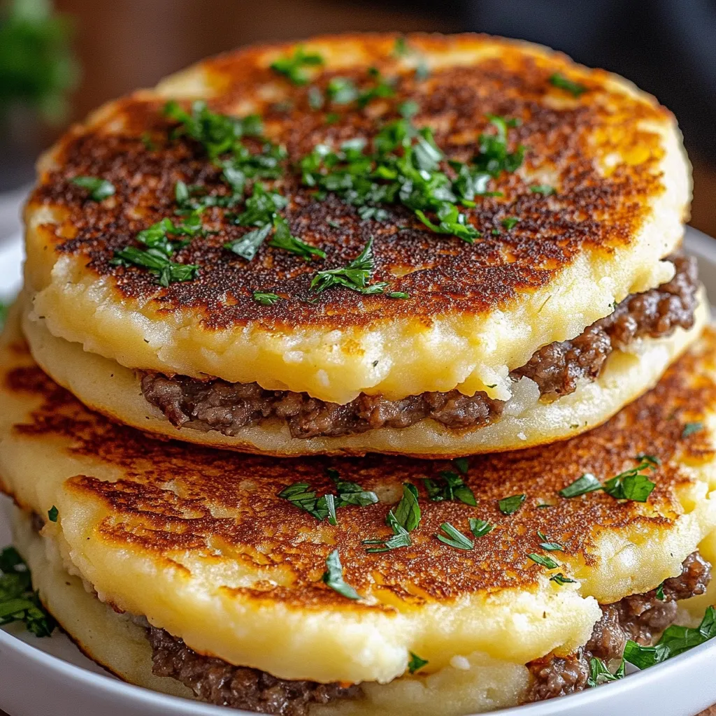 patties, meat-filled pancakes