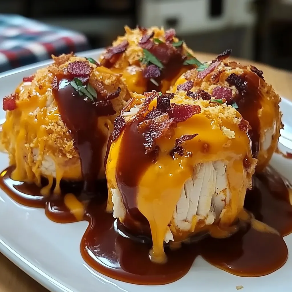 Loaded BBQ Chicken Turkey Bacon Cheese Bombs