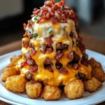 Turkey Bacon Cheeseburger Stuffed Tater Tot Cones