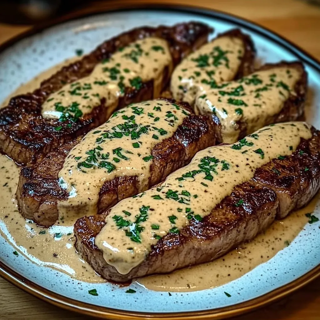 Ribeye with creamy sauce