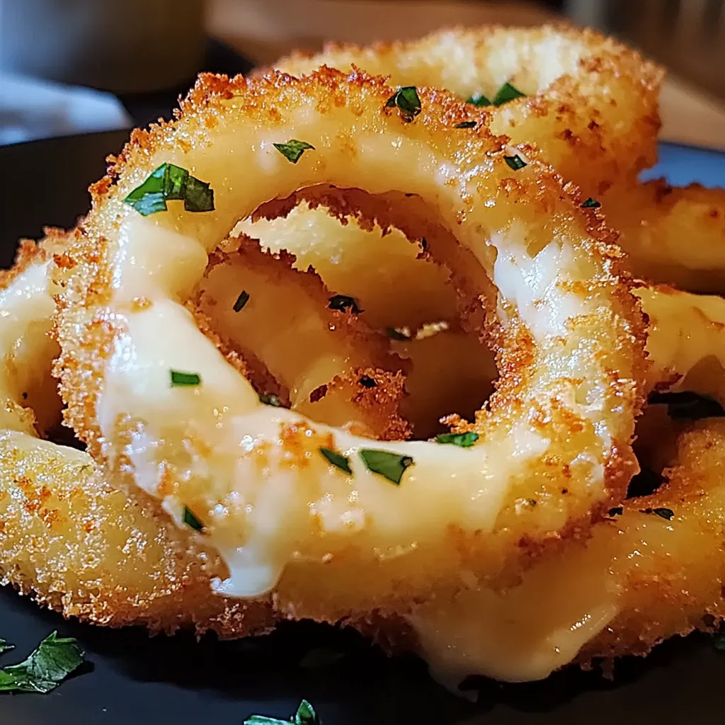 Cheesy Stuffed Mozzarella Onion Rings