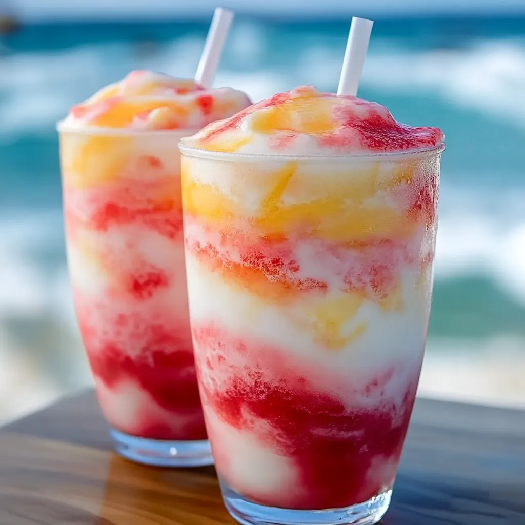Layered tropical mocktail