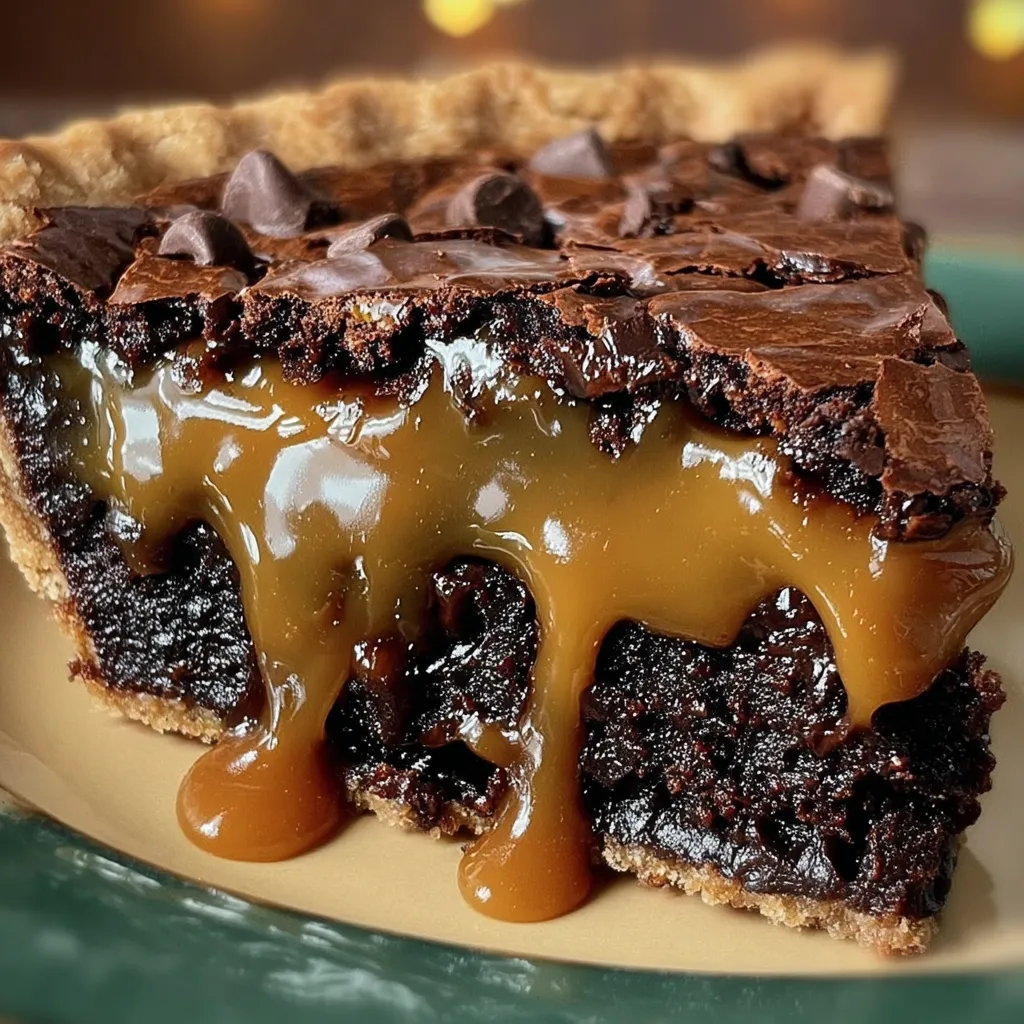 Rich and Gooey Caramel Brownie Pie
