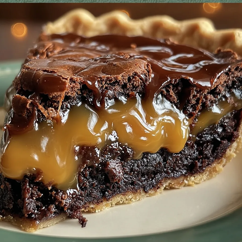 Rich and Gooey Caramel Brownie Pie
