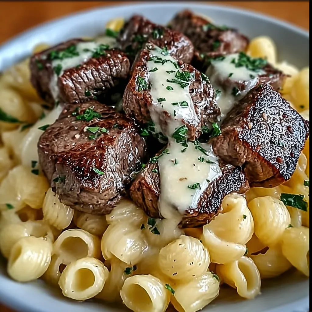 Garlic Butter Beef Steak & Pasta