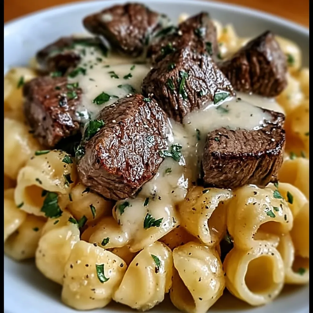 Garlic Butter Beef Steak & Pasta