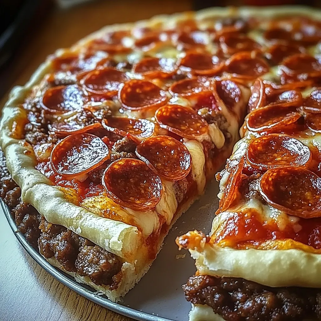 Deep Hamburger Beef Sausage & Pepperoni Pie