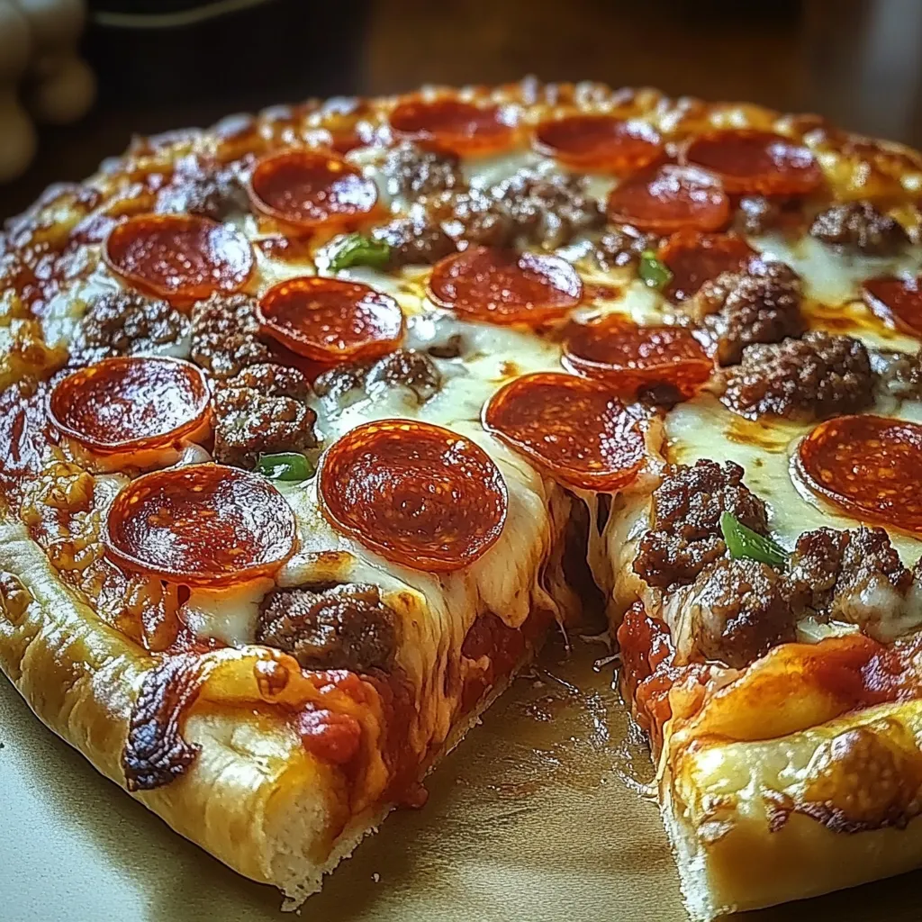 Deep Hamburger Beef Sausage & Pepperoni Pie