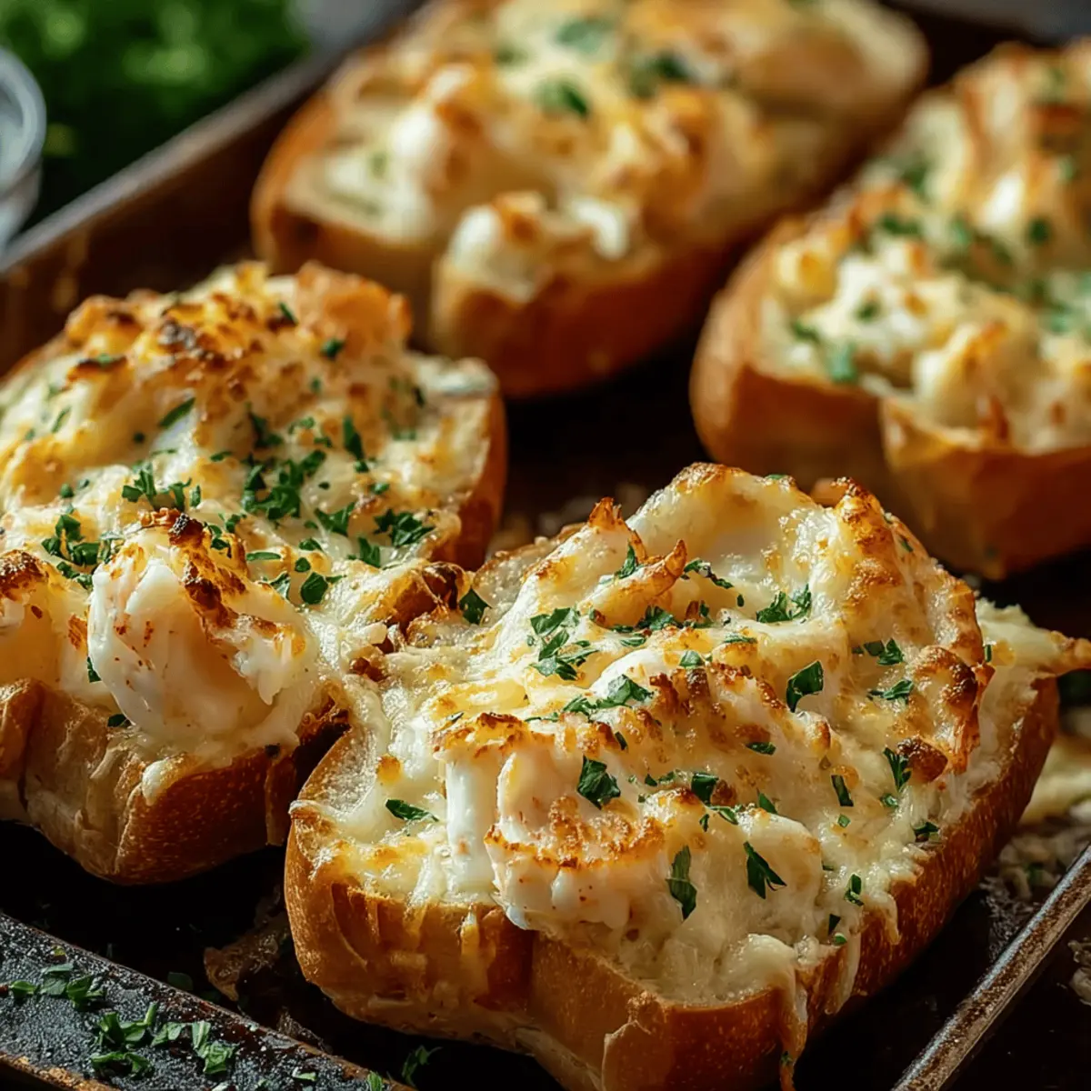 Lobster-Stuffed Garlic Bread Boats
