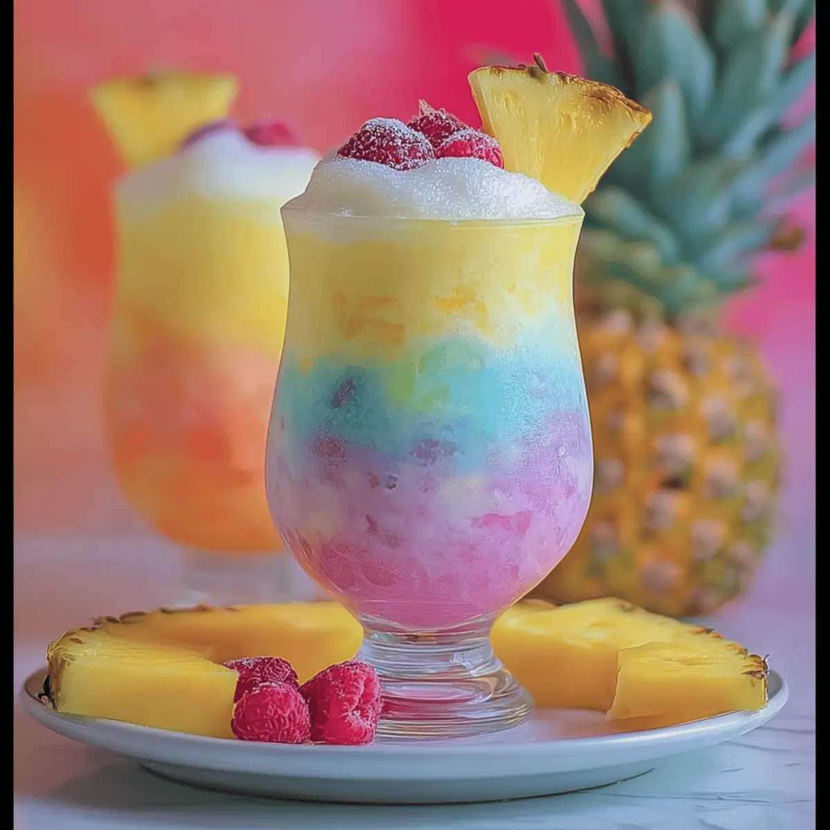 Rainbow Sherbet Piña Colada
