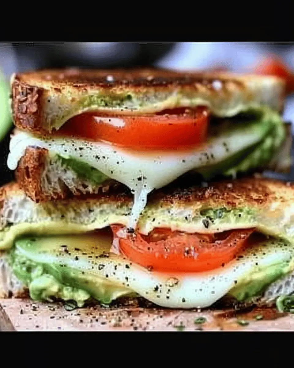 Avocado, Mozzarella, and Tomato Grilled Cheese