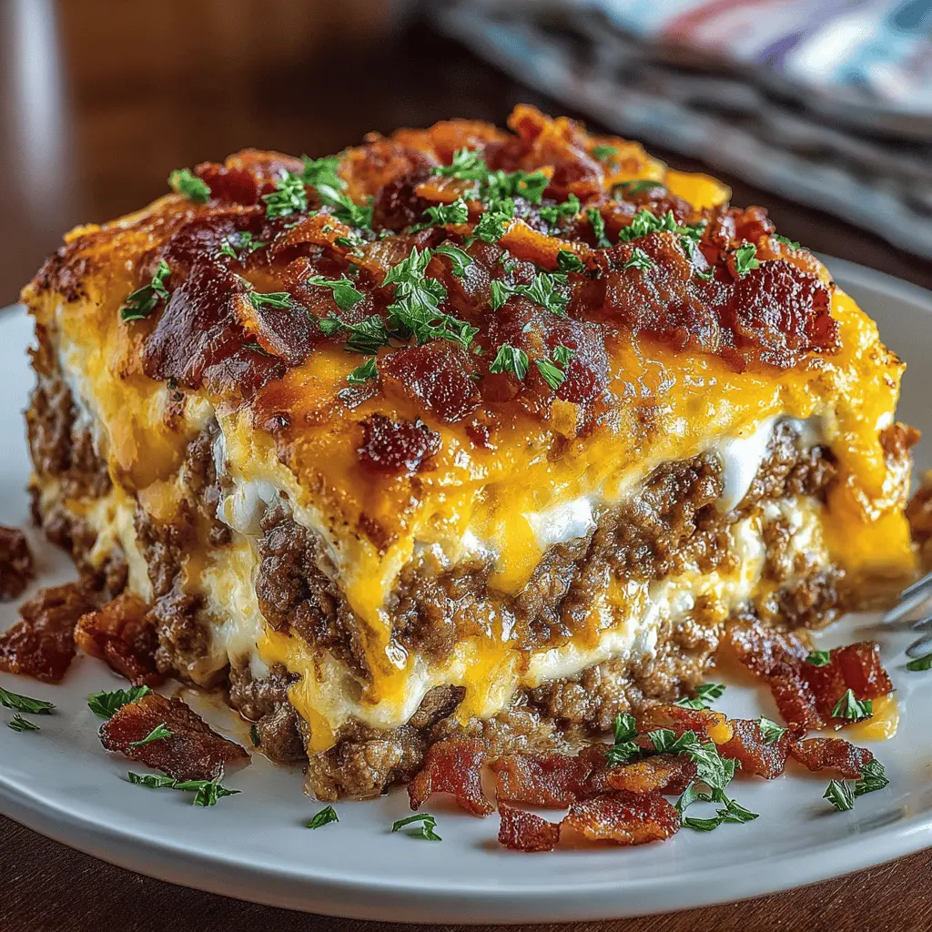 Bacon Cheeseburger Pan Lasagna