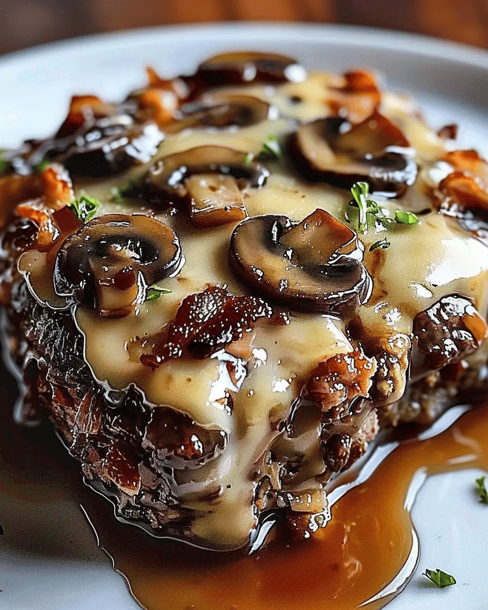 Bacon Mushroom Swiss Meatloaf