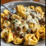 Cheesesteak Tortellini in Rich Provolone Sauce