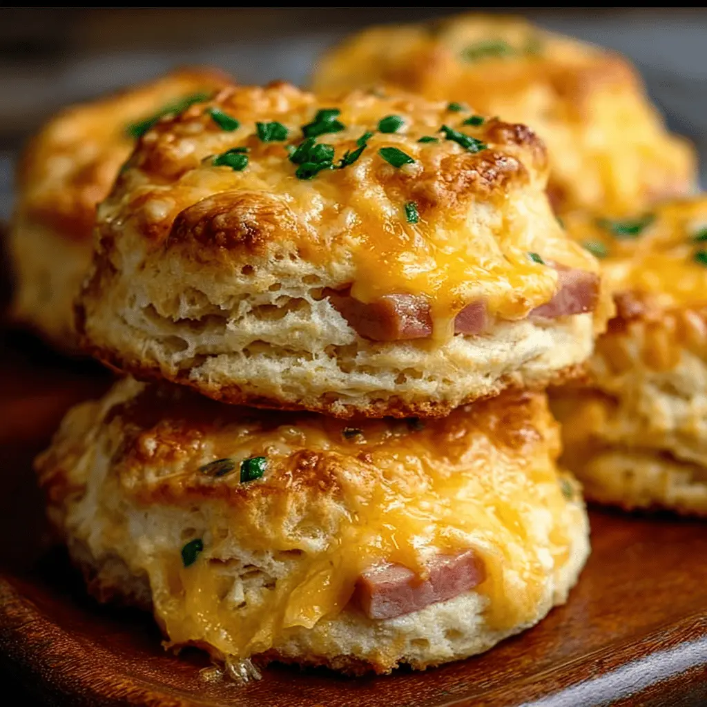 Cheesy Ham Biscuits