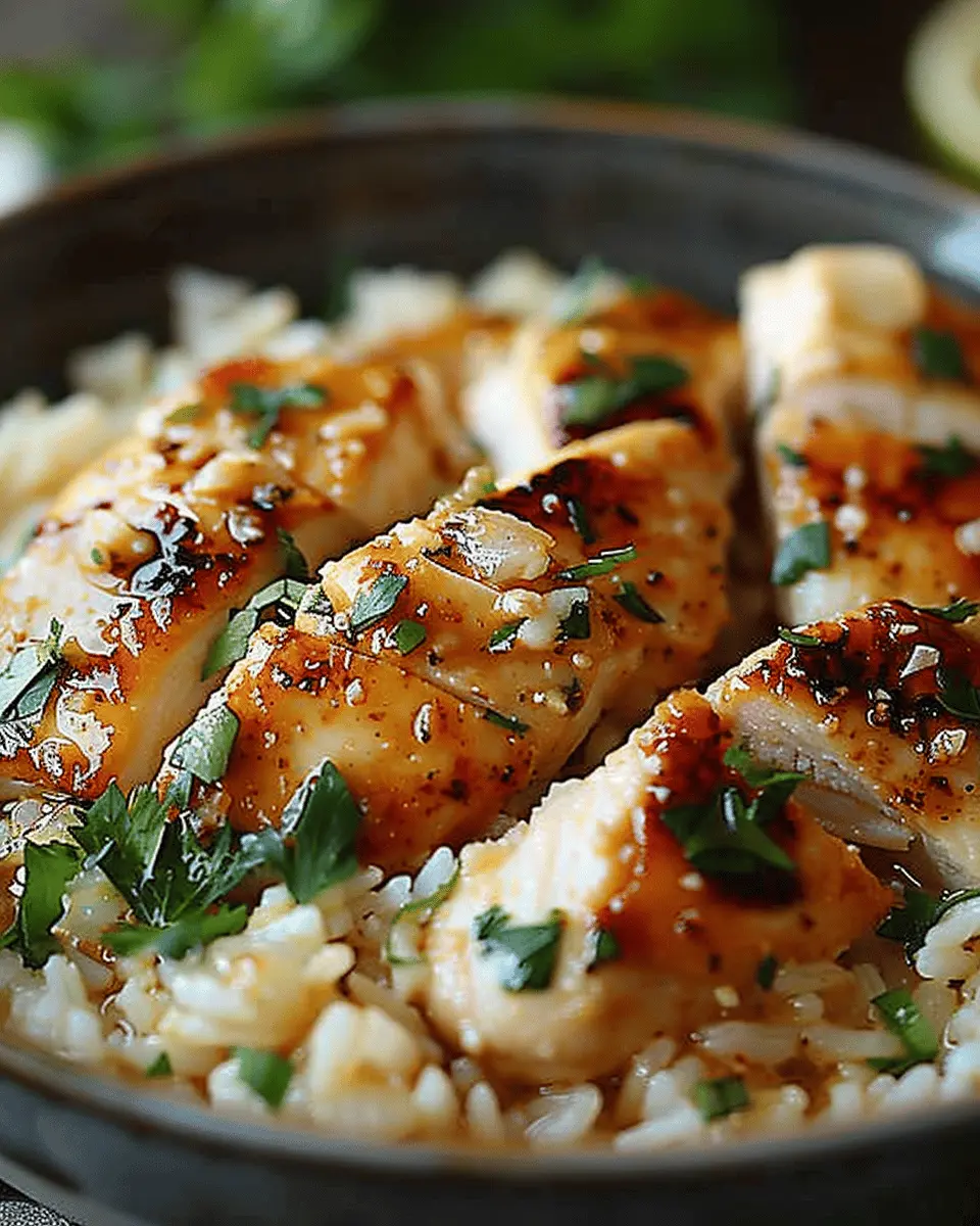 Chicken Scampi with Garlic Parmesan Rice