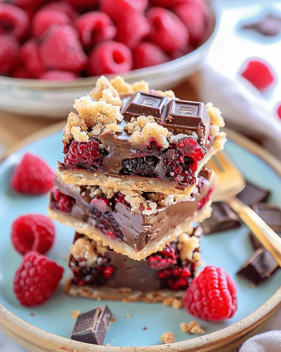 Chocolate Raspberry Crumb Bars