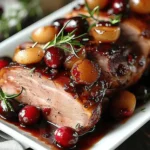 Cranberry Dijon Pork Loin Roast with Apple Cider Glaze