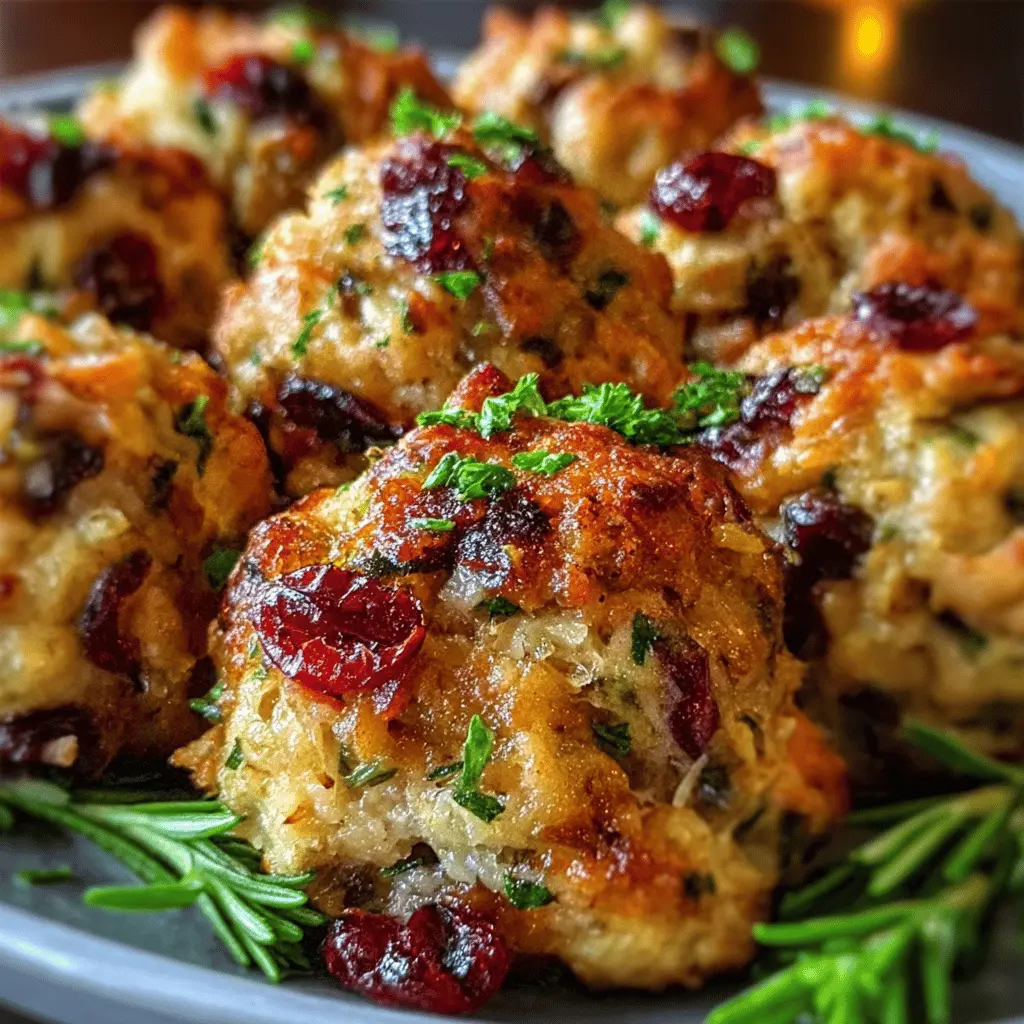 Cranberry Turkey Stuffing Balls