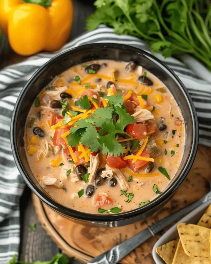 Crockpot Creamy Chicken Taco Soup