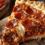 Deep Hamburger Sausage Pepperoni Pie