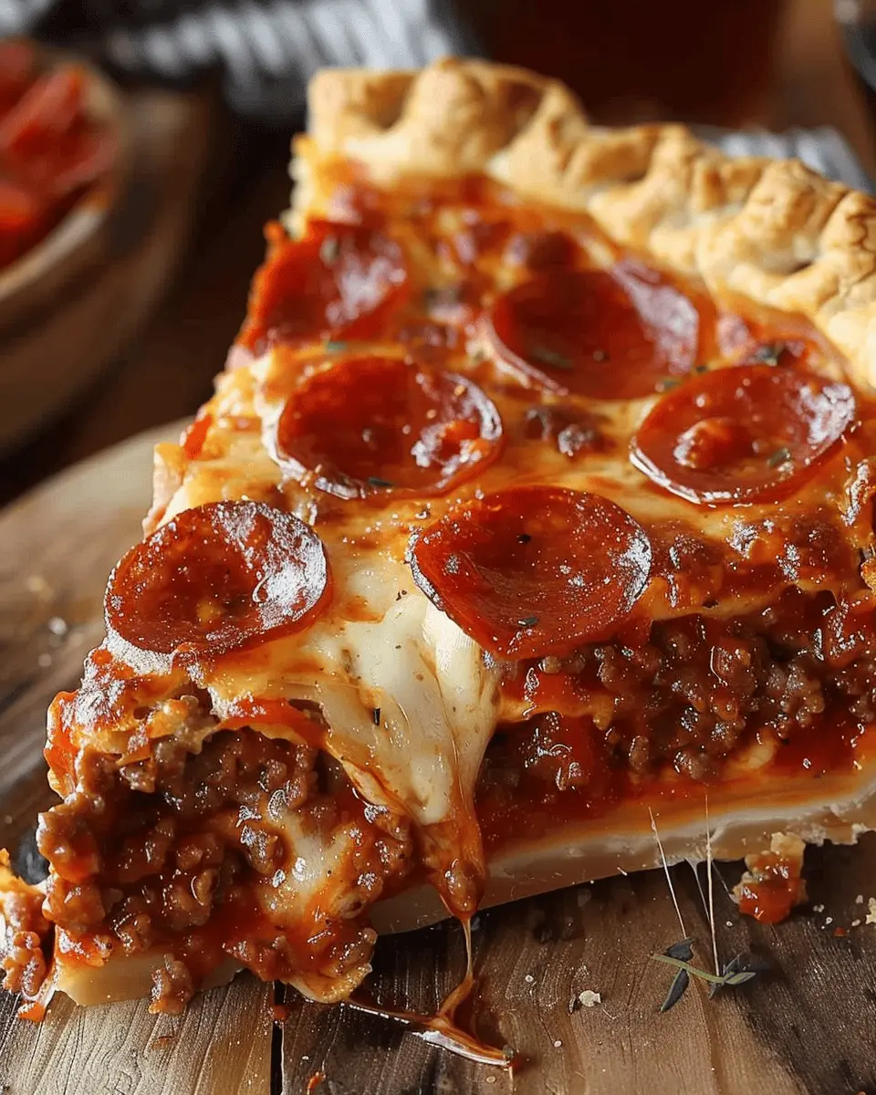Deep Hamburger Sausage Pepperoni Pie