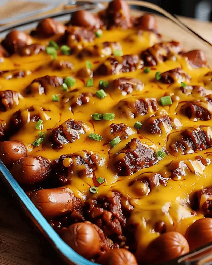 Fully Loaded Classic Chili Cheese Dog Casserole