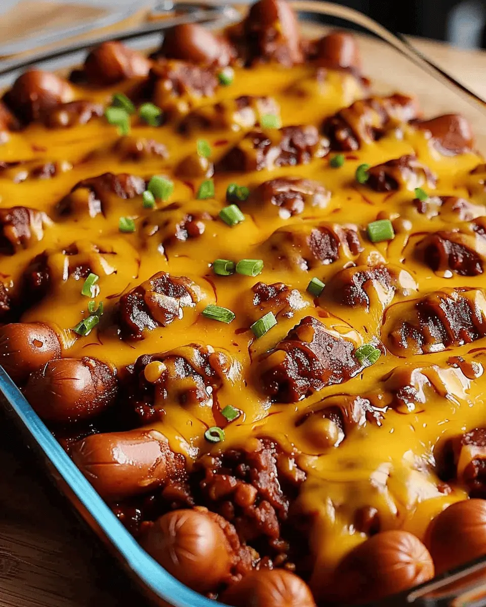 Fully Loaded Classic Chili Cheese Dog Casserole