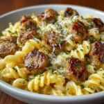 Garlic Butter Sausage Parmesan Pasta