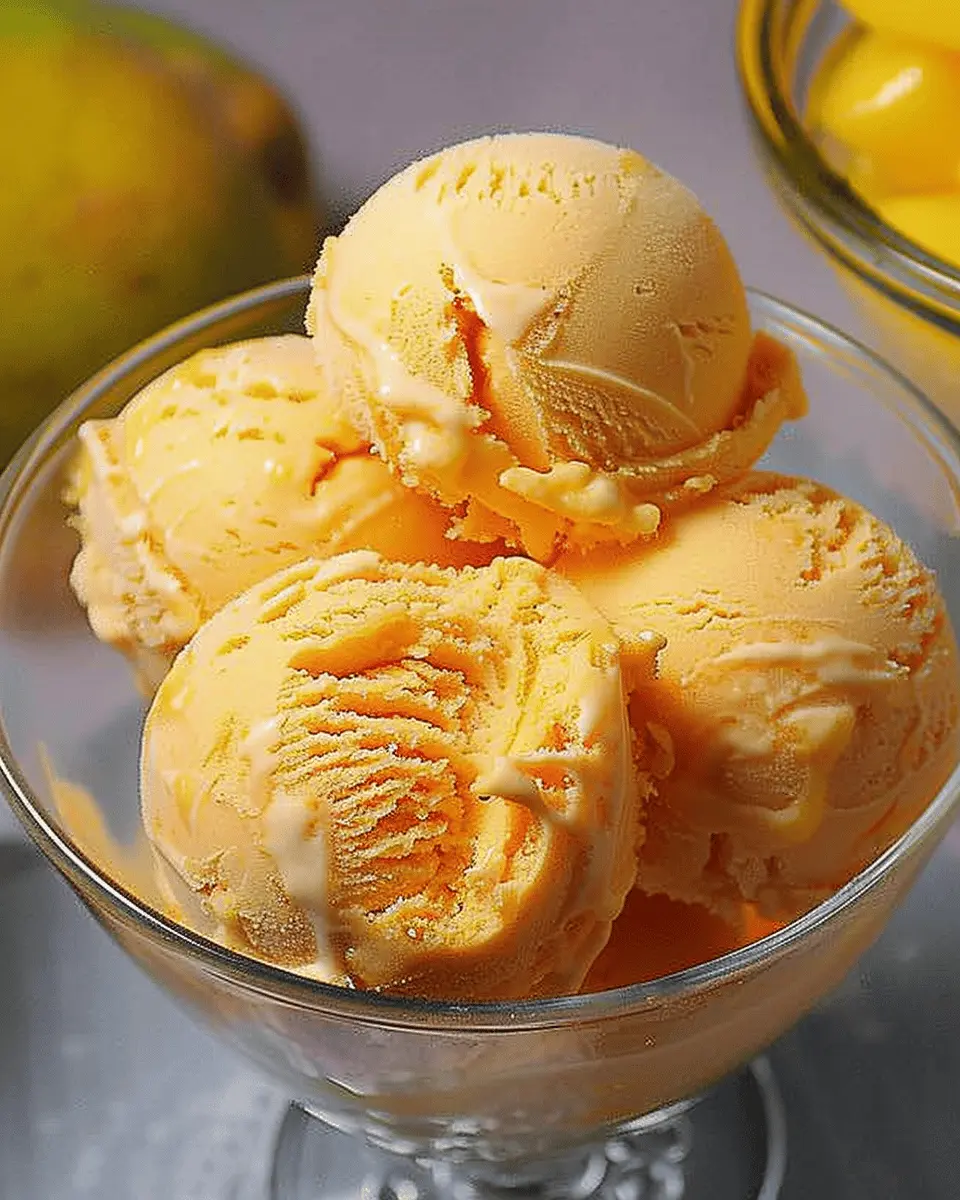 Homemade Mango Ice Cream