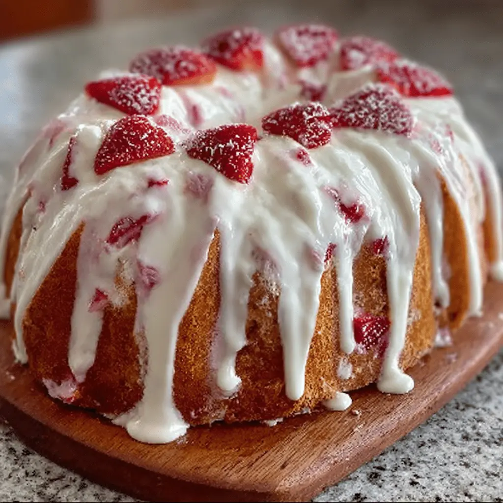 Homemade Strawberry Cream Cheese Pound Cake