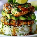 Honey Lime Chicken and Avocado Rice Stack