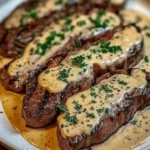 Juicy Steak with Creamy Garlic Sauce