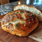 Rustic No-Knead Rosemary Garlic Bread