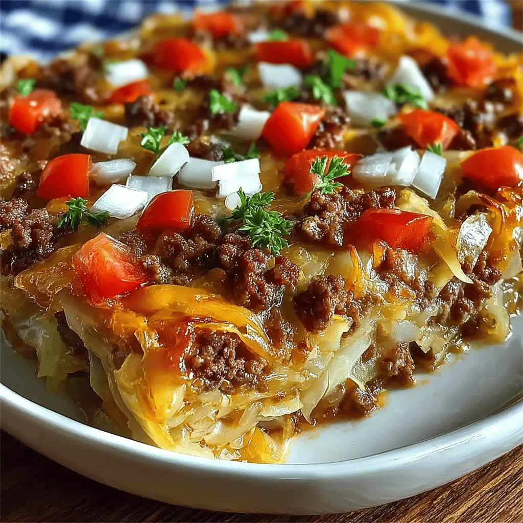 Savory Cabbage Beef Bake