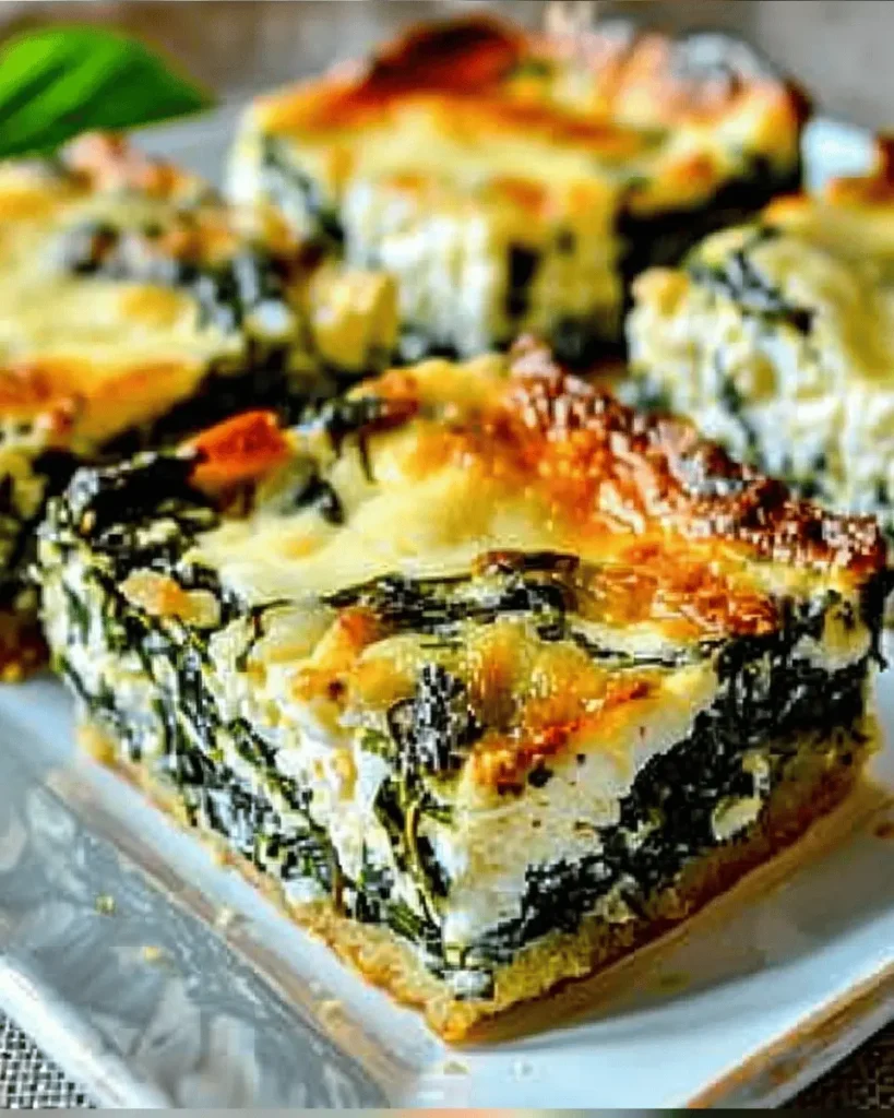 Spinach and Cheese Squares