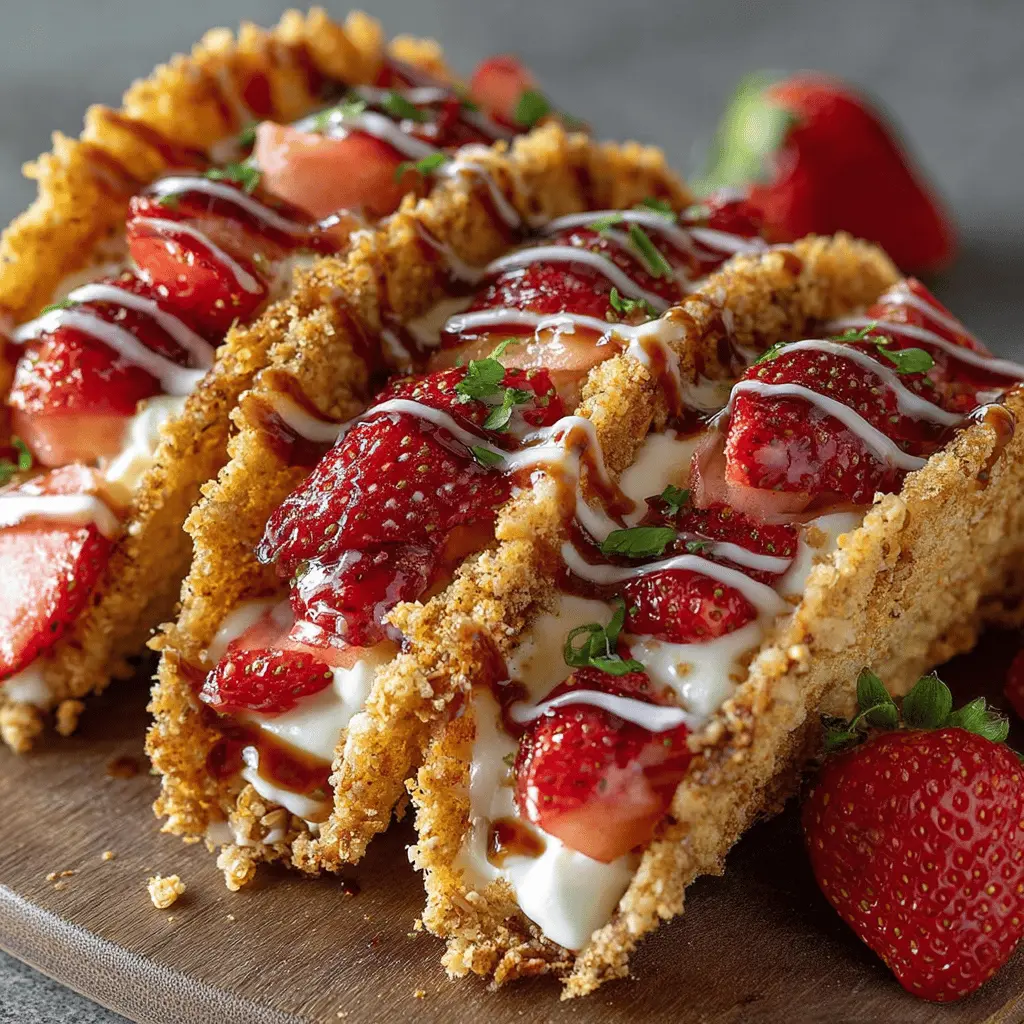 Strawberry Crunch Cheesecake Tacos