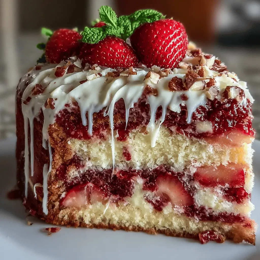 Strawberry Earthquake Cake