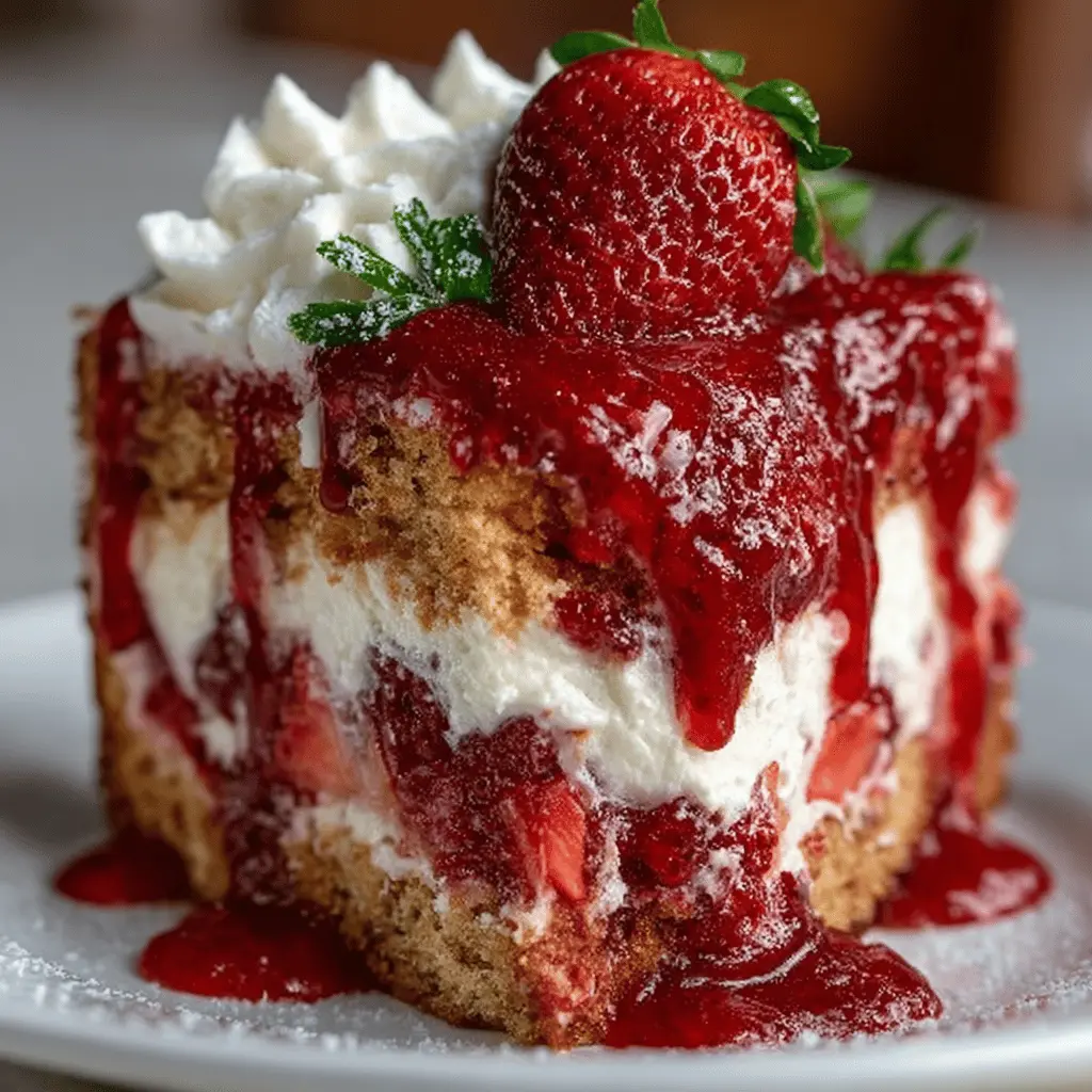 Strawberry Earthquake Cake