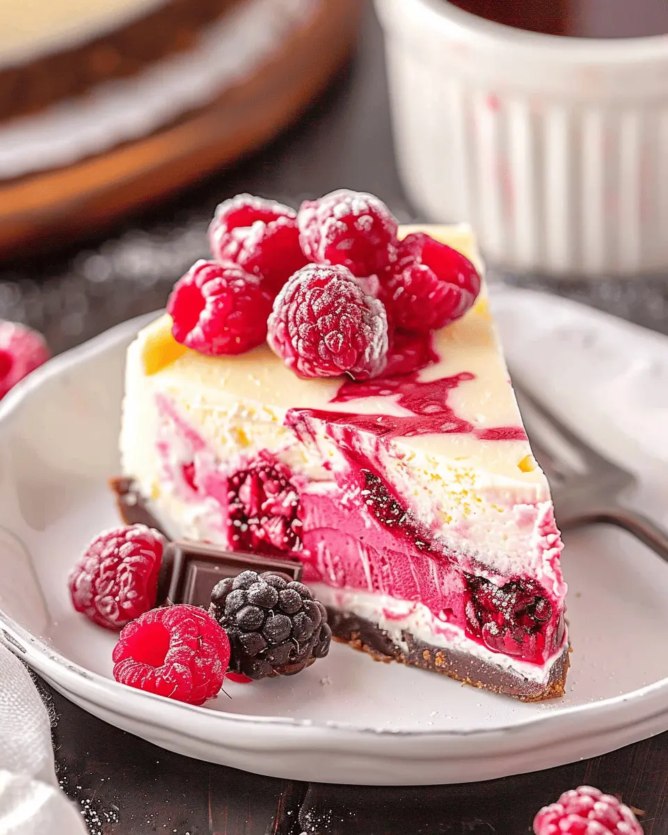 White Chocolate Raspberry Cheesecake
