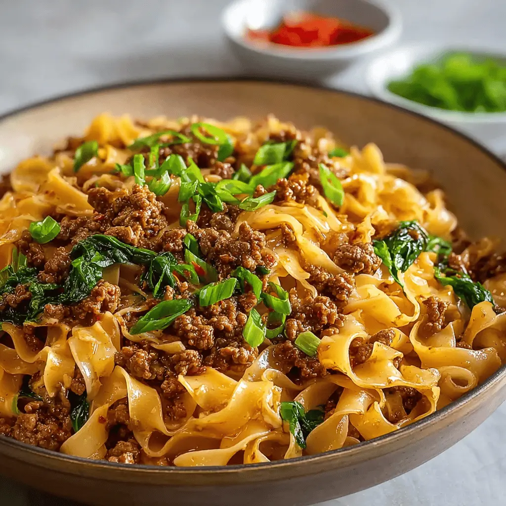 Mongolian Ground Beef Noodles Recipe