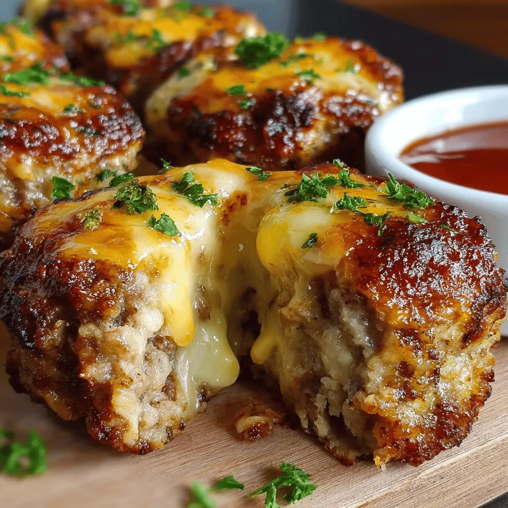 Cheesy Stuffed Meatloaf Bites