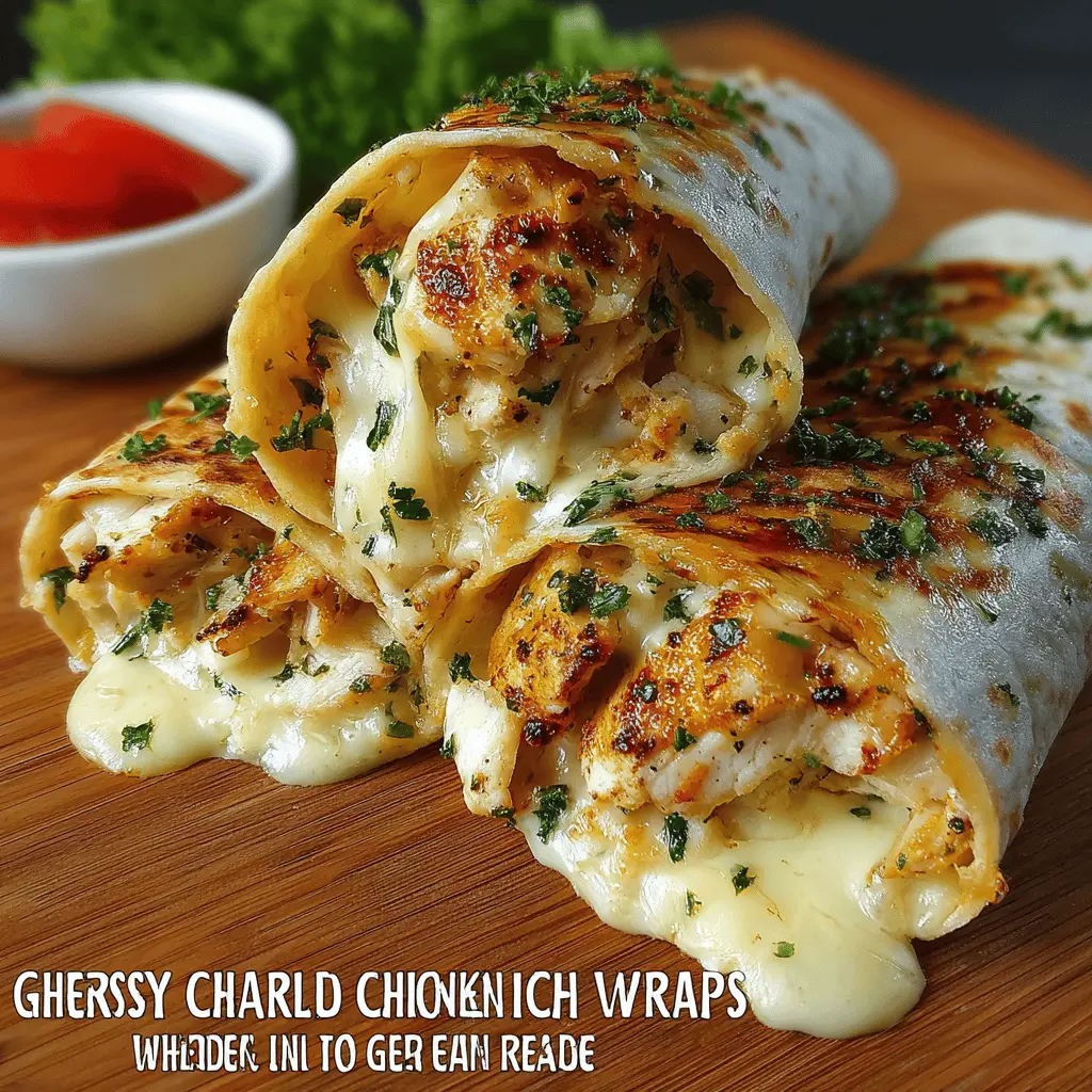 Cheesy Garlic Chicken Wraps