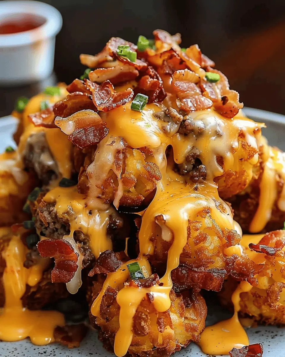 Bacon Cheeseburger Stuffed Tater Tot Cones